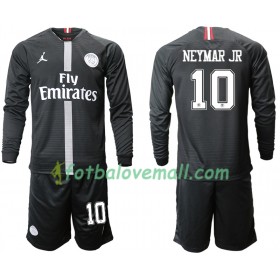 Levné Paris Saint-Germain NEYMAR JR 10 Jodan Černá Dětské Alternativní Fotbalové dresy 2018-2019 Dlouhý Rukáv